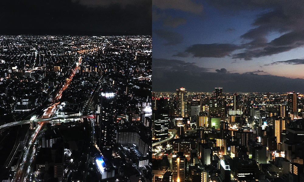 阿倍野展望台與梅田藍天大廈比較