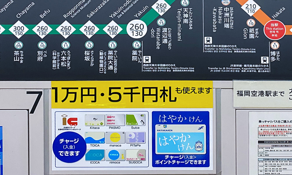 福岡地鐵 可使用的IC卡