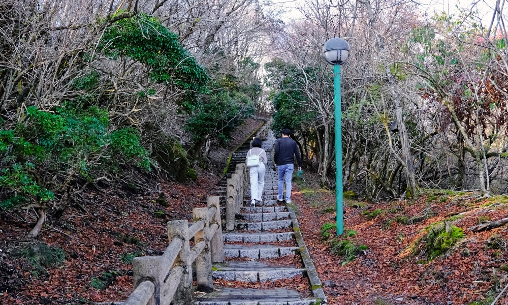 登上鶴見岳的步道