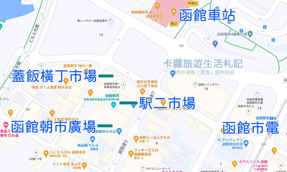 函館朝市地圖
