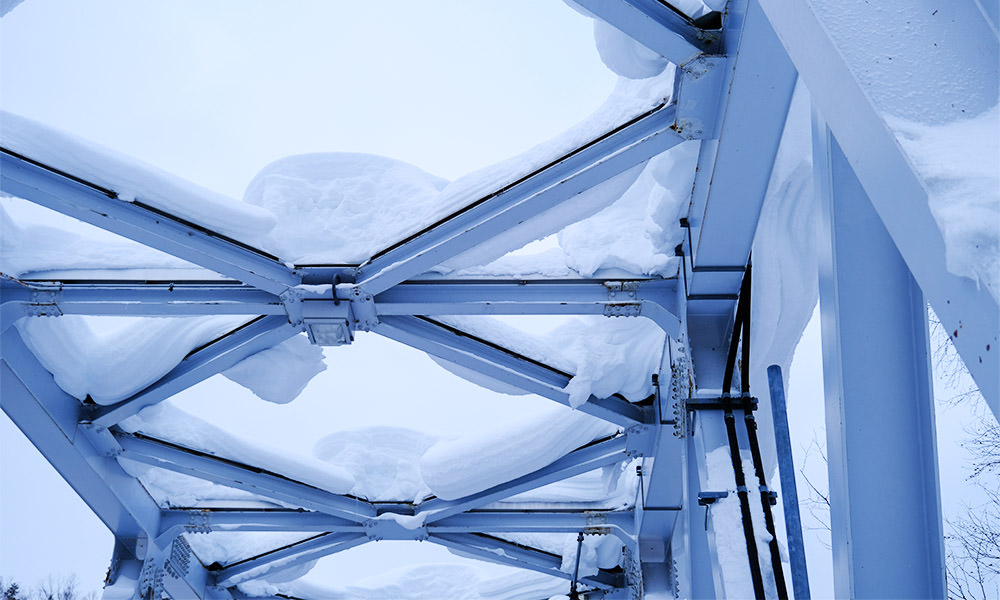 白鬚瀑布 鐵橋積雪