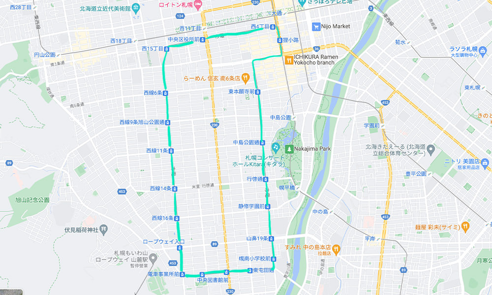 札幌市電路線圖