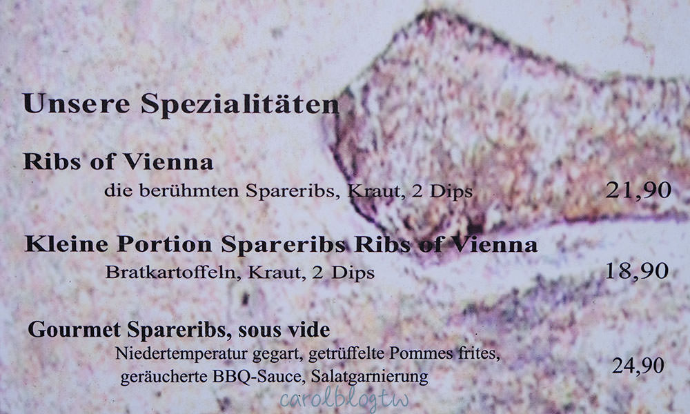 Ribs of Vienna菜單