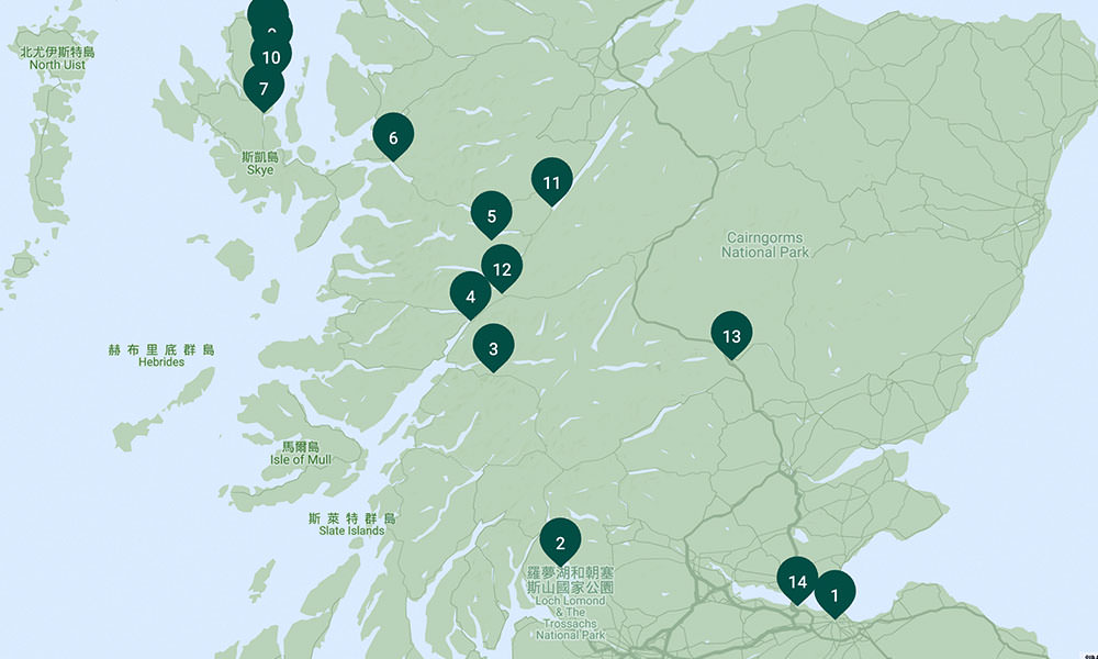 蘇格蘭高地景點地圖