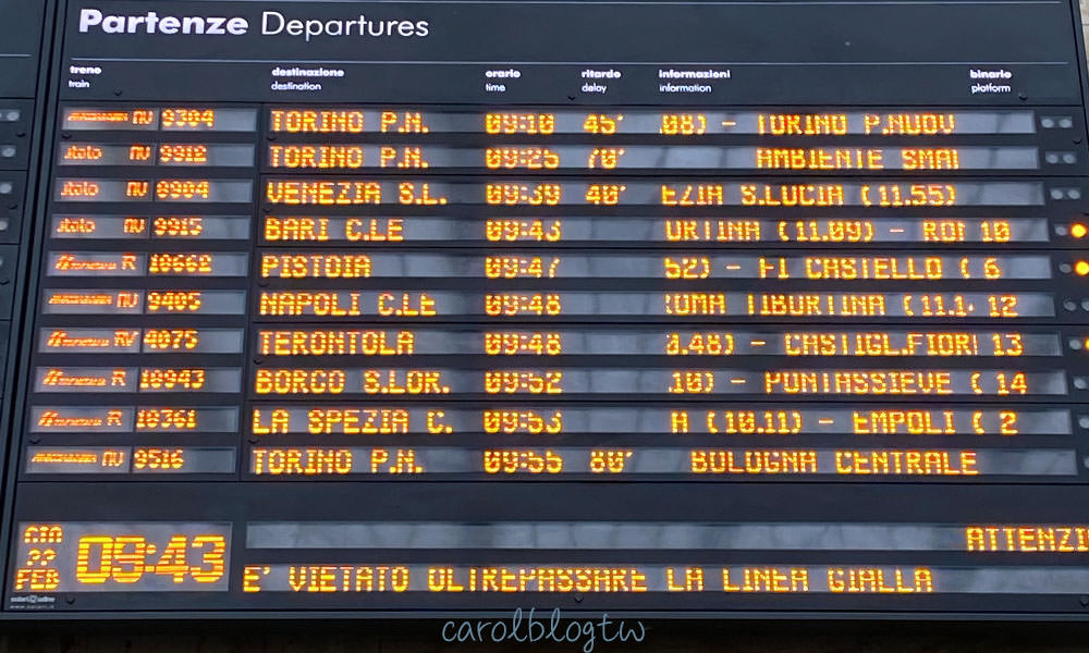 義大利火車站時刻表